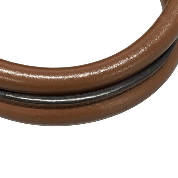 Auth BURBERRY LONDON ENGLAND Canvas Monogram Stripe Belt Tote Beige Dark Brown - Picture 8 of 16